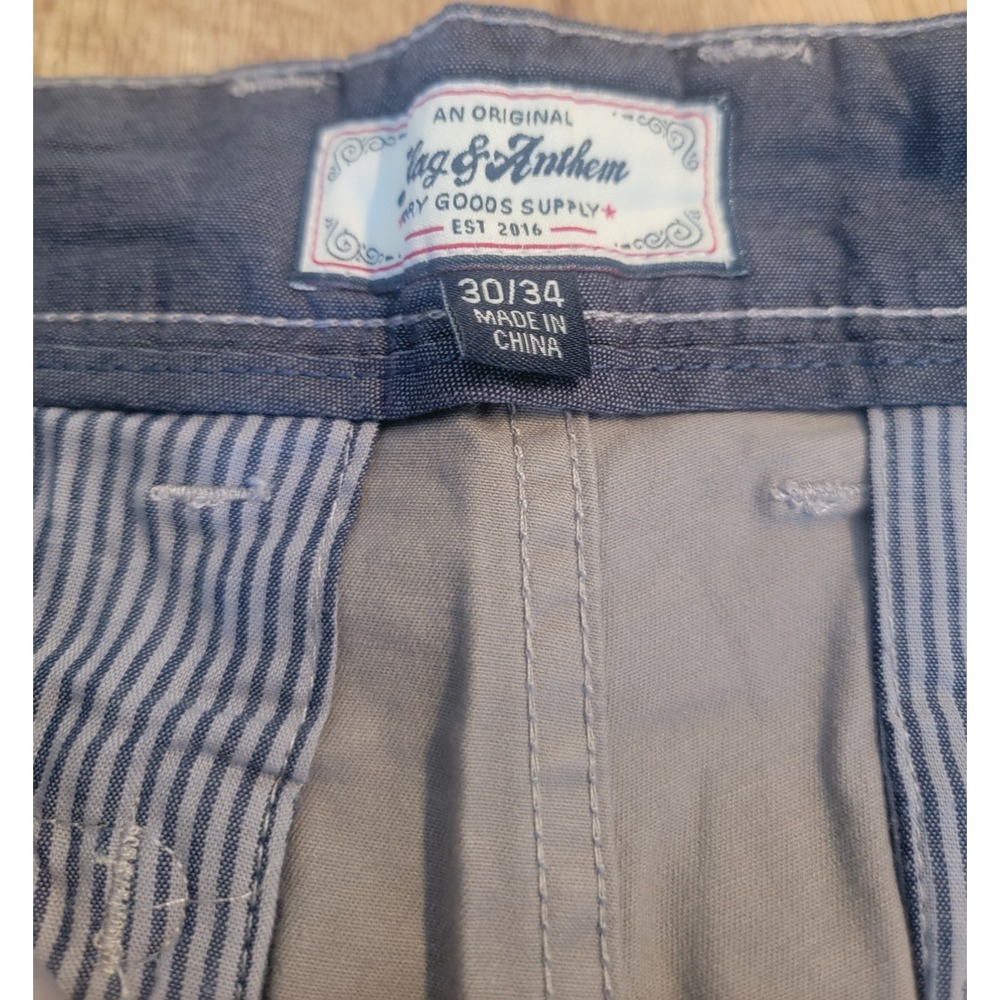 Flag & Anthem Mens Chinos 30/34 Nashville Straight Fit Gray Premium *NEW W/ TAGS - Picture 4 of 5